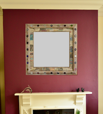 Shabby chic finish to the wooden frame